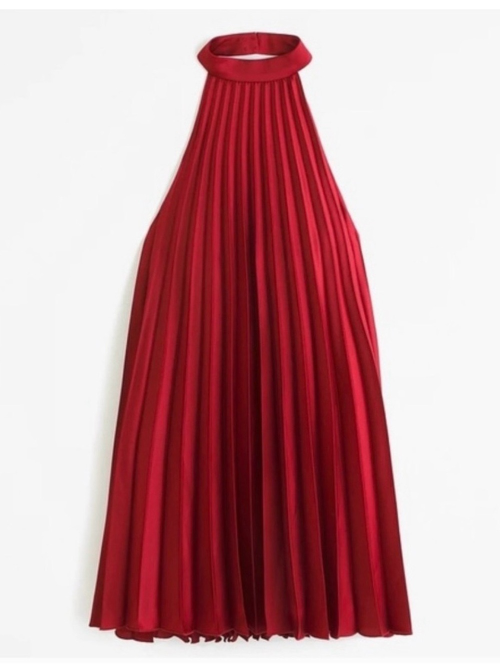Abercrombie & Fitch Red Pleated Halter Dress
